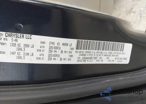 2008 Dodge Grand Caravan Se из США, поврежденный, VIN 1D8HN44HX8B176857